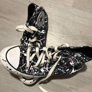 Converse Black and White Splatter High-Tops